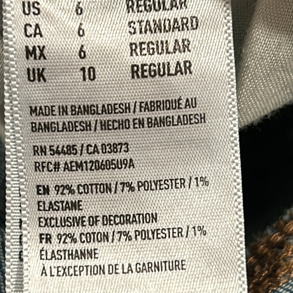 American Eagle Super Stretch Hi Rise Jegging Jeans Distressed Size 6 - Picture 14 of 14